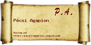 Pécsi Agapion névjegykártya
